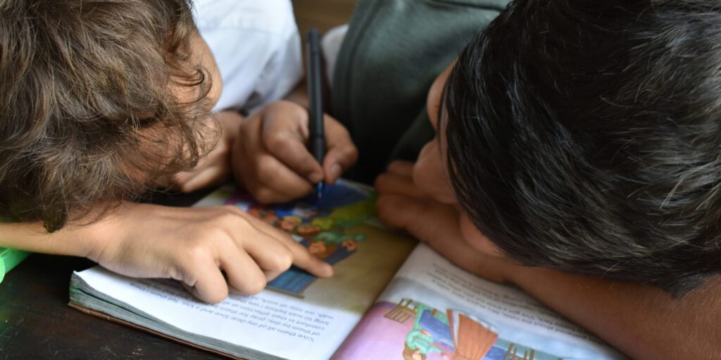 Children Reading Together